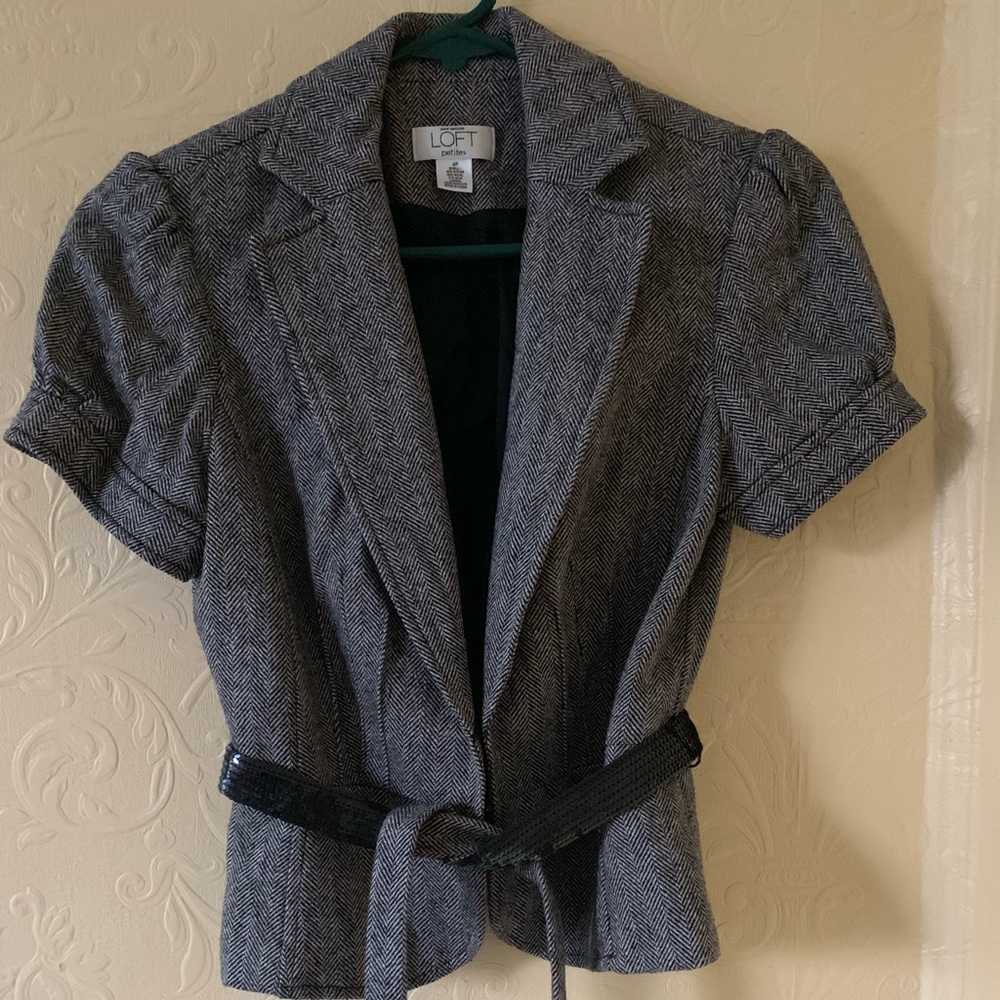 Ann Taylor Loft Black and White Tweed Suite Jacket